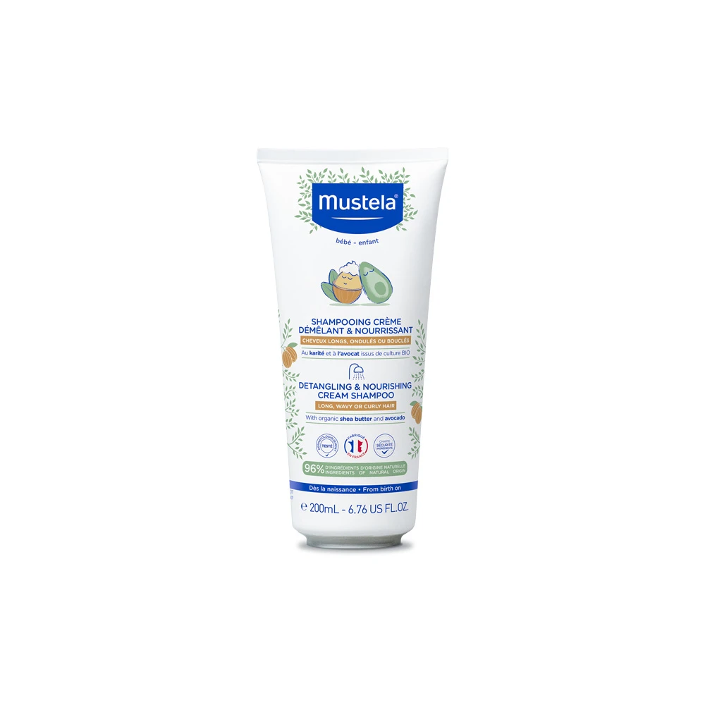 Mustela Detangling & Nourishing Cream Shampoo Παιδικό Κρεμώδες Σαμπουάν Για Μακριά Κυματιστά & Σγουρά Μαλλιά 200ml