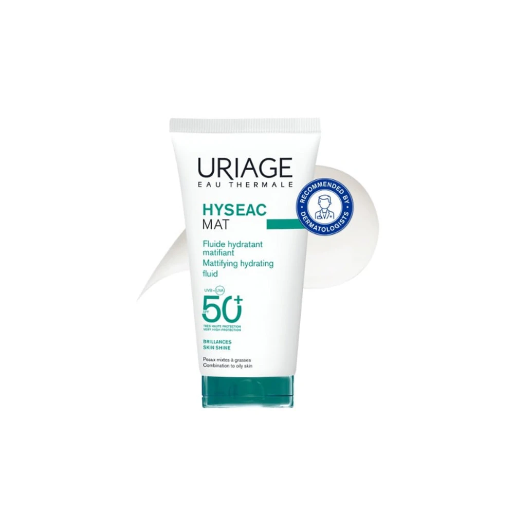 Uriage Hyseac Mattifying Fluid SPF50+ Thin Sunscreen Cream With Matte Effect For Oily To Combination Skin 50ml