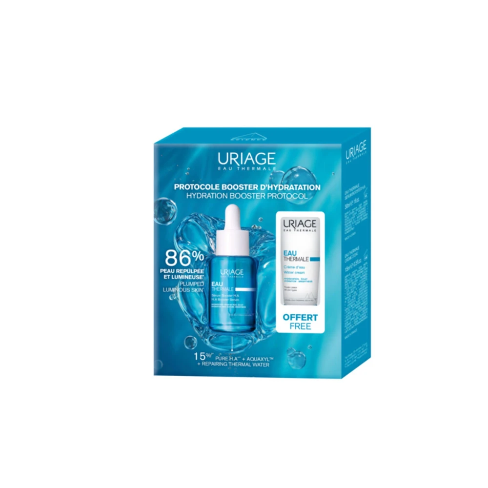 Uriage Eau Thermale Promo Booster Moisturizing Face Serum 30ml & Free Water Cream Moisturizing Light Texture 15ml