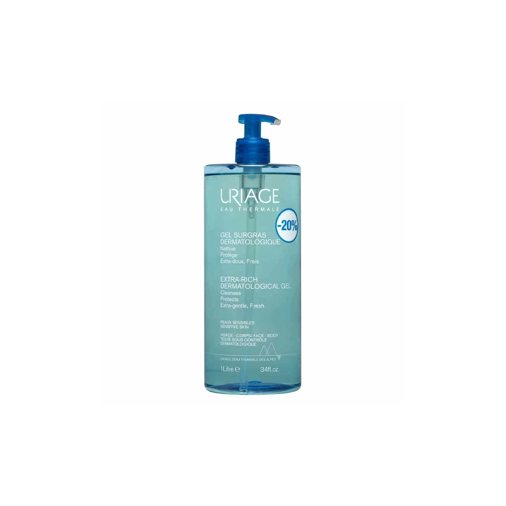 Uriage Promo (-20% Special Offer) Extra Rich Dermatological Facial Cleansing Gel 1Lt
