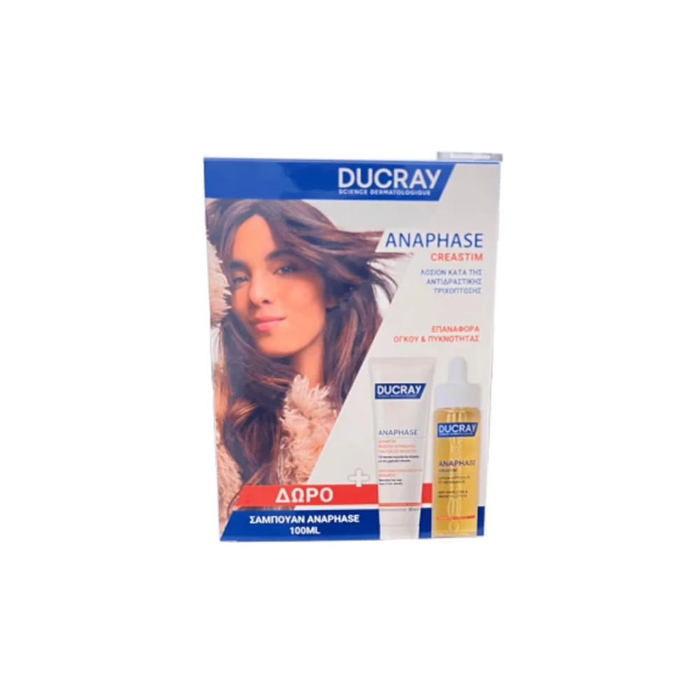 Ducray Promo Anaphase Creastim Reactiv Λοσιόν Αγωγής Κατά Της Αντιδραστικής Τριχόπτωσης & Για Την Ανάπτυξη Των Μαλλιών 60ml & Δώρο Anaphase Σαμπουάν Κατά Της Τριχόπτωσης 100ml