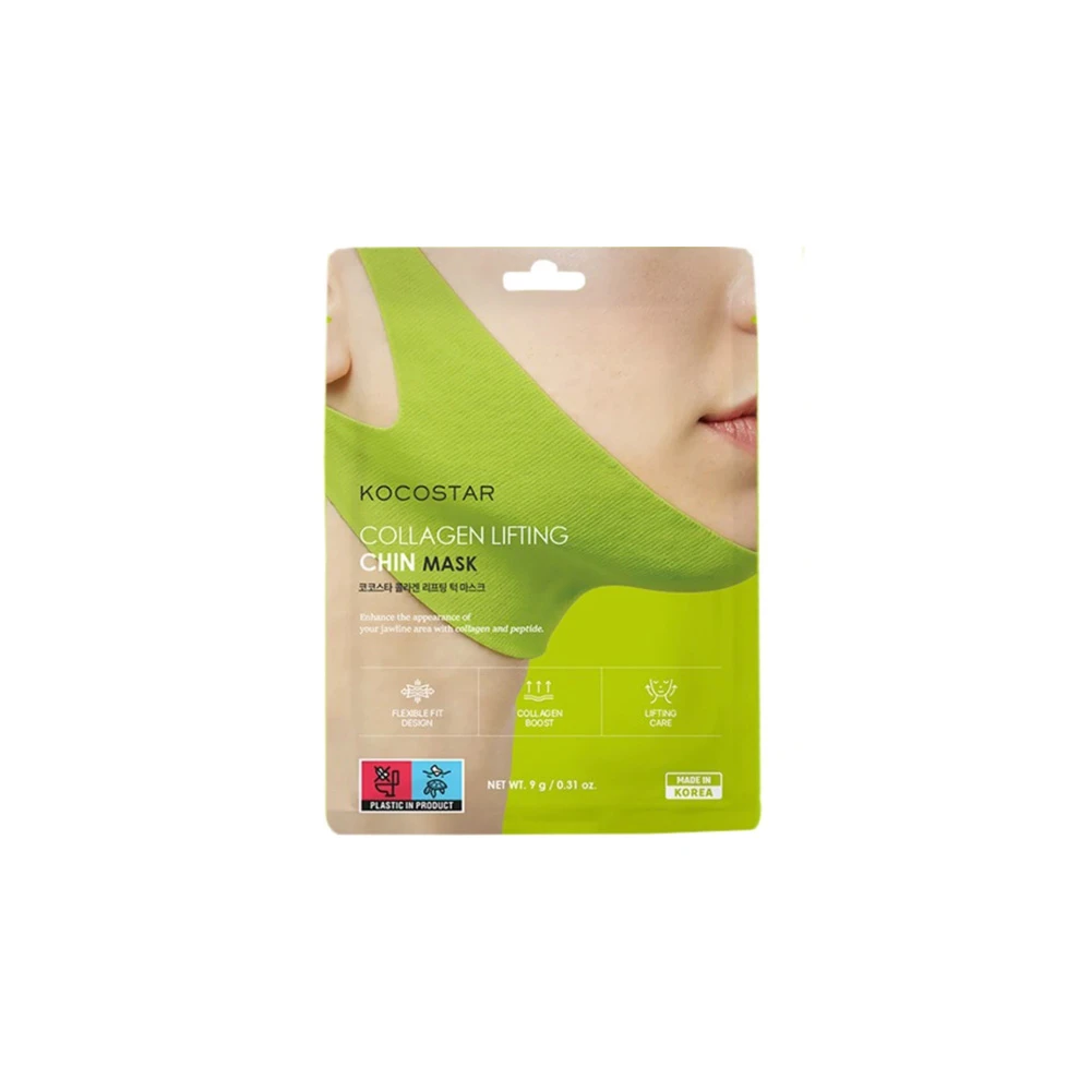 Kocostar Collagen Lifting Chin Mask Ελαστική Μάσκα Σύσφιξης Για Το Πιγούνι Που Αναδιαμορφώνει Την Περιοχή Της Γνάθου Έως Τα Αυτιά 9gr