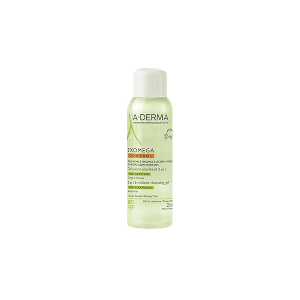 A-Derma Exomega Control Gel Lavant Emollient 2In1 Μαλακτικό Τζελ Καθαρισμού 25ml