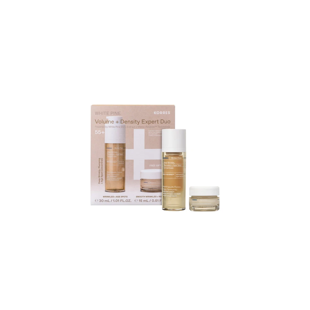 Korres Promo White Pine Volume + Density Expert Duo Με White Pine Deep Wrinkle Plumping + Age Spot Ορός Αναπλήρωσης Όγκου 30ml & Δώρο Restorative Overnight Facial Κρέμα Νύχτας Αναπλήρωσης Όγκου 15ml