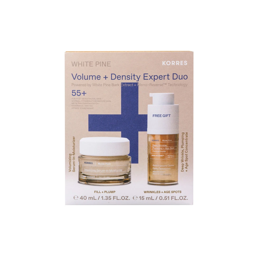 Korres Promo White Pine Volume + Density Expert Duo Με White Pine Volumizing Serum In Moisturizer Αναπλήρωση Όγκου Κρέμα Ημέρας Για Κανονικές/Μικτές Επιδερμίδες 40ml & Δώρο Deep Wrinkle Plumping + Age Spot Concentrate Ορός Αναπλήρωσης Όγκου 15ml