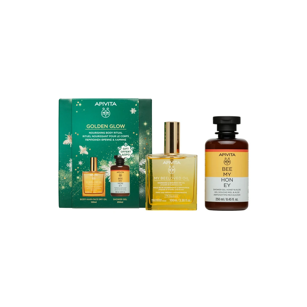 Apivita Promo Golden Glow Με My Beeloved Dry Oil 100ml & Gift Bee My Honey Shower Gel 250ml