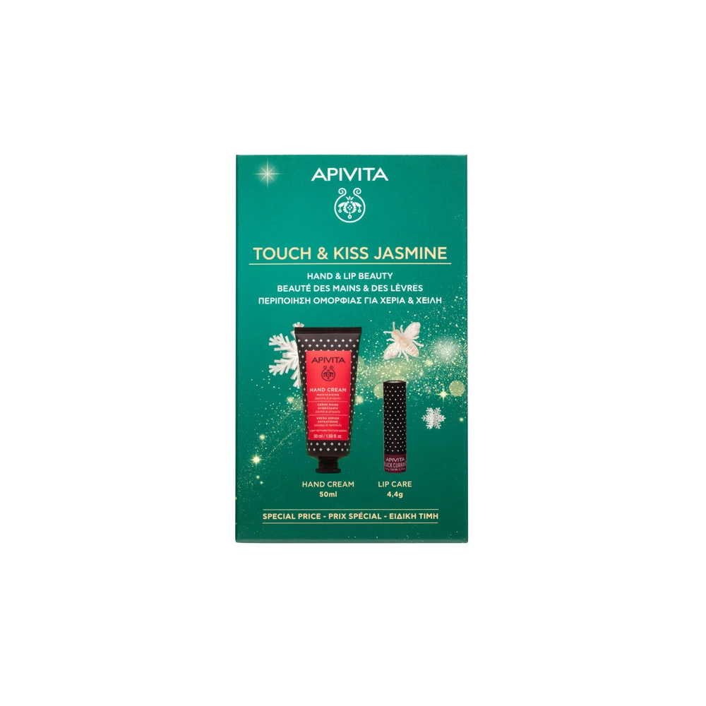Apivita Promo Touch & Kiss Jasmine Με Moisturizing Ηand Cream 50ml & Lip Care Balm 4.4gr