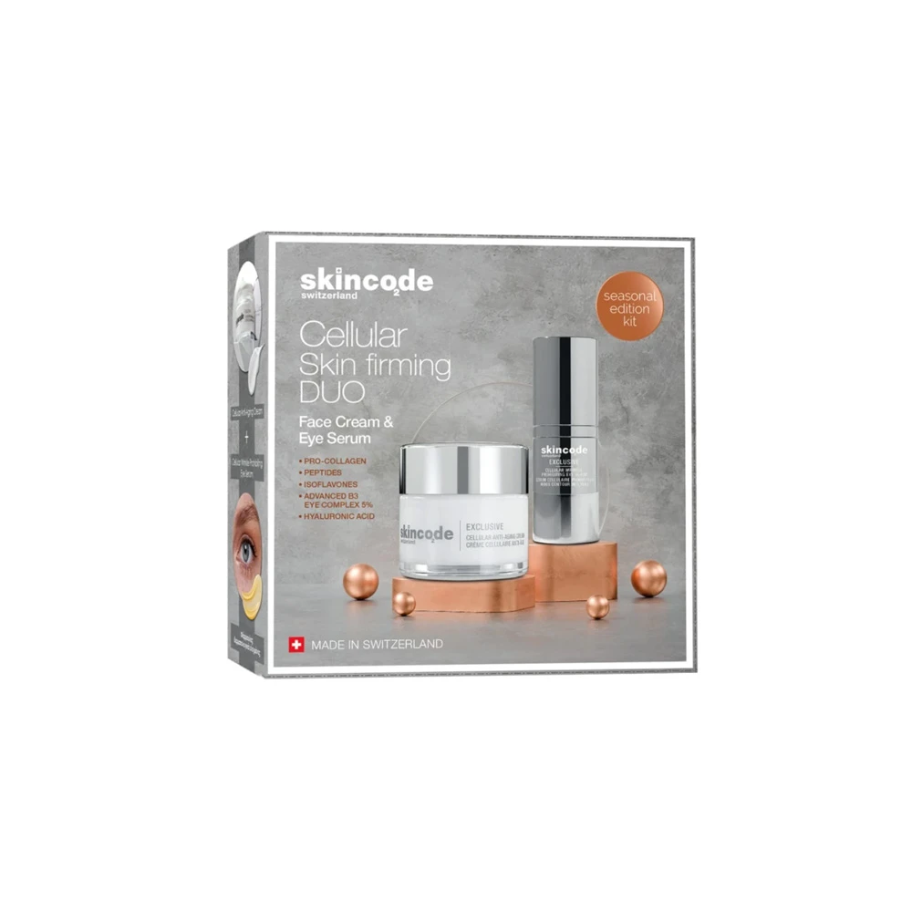 Skincode Cellular Skin Firming Duo Kit featuring Exclusive Cellular Anti-Aging 24h Cream 50ml & Wrinkle Prohibiting Firming Anti-Aging Eye Serum 15ml