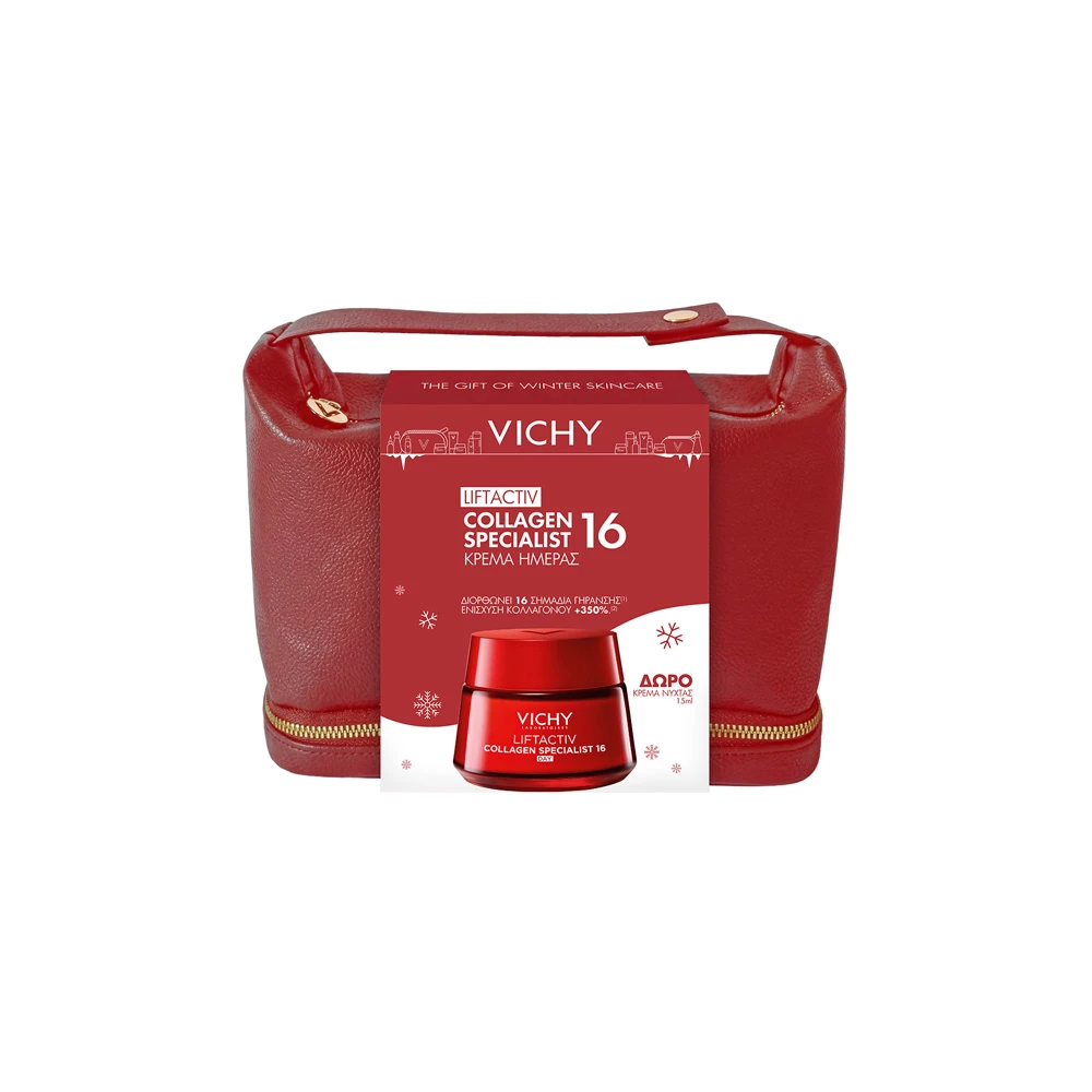 Vichy Promo Με Liftactiv Collagen Specialist 16 Αντιγηραντική Κρέμα Ημέρας 50ml & Δώρο Liftactiv Collagen Specialist 16 Κρέμα Νύχτας Με Αντιγηραντική Δράση Για Σύσφιξη & Λάμψη 15ml & Νεσεσέρ 1 τεμάχιο
