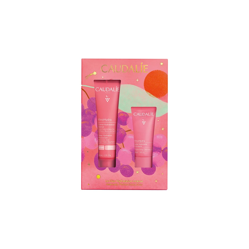 Caudalie Vinohydra Intensely Moisturizing Duo Deep Hydration Moisturizing Face Cream 60ml & Moisturizing Cleansing Gel 30ml