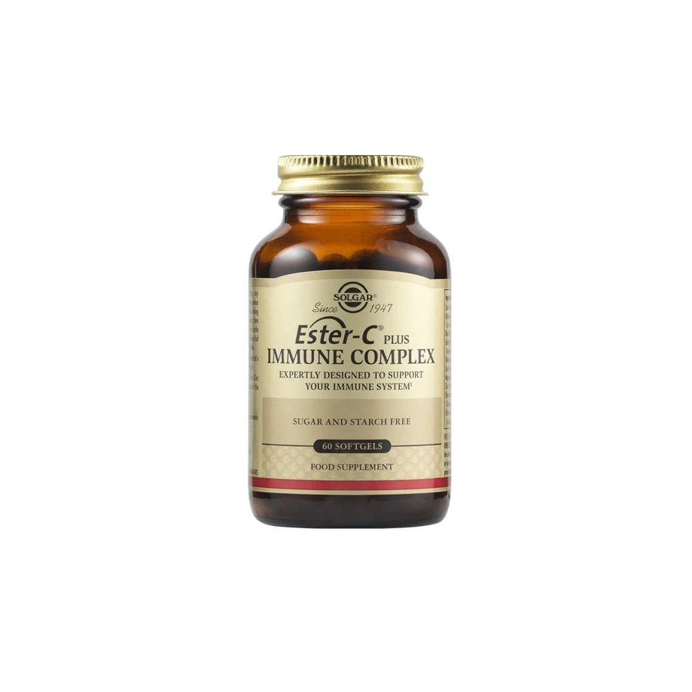 Solgar Ester-C Plus Immune Complex Dietary Supplement for Immune System Support 60 softgels