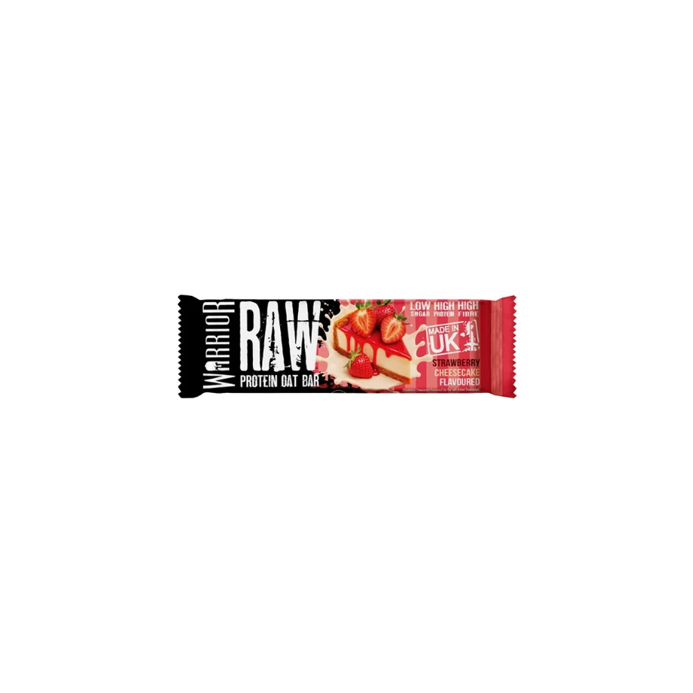 Warrior Raw Μπάρα Πρωτεΐνης Με Βρώμη & Γεύση Cheesecake Φράουλα 75gr