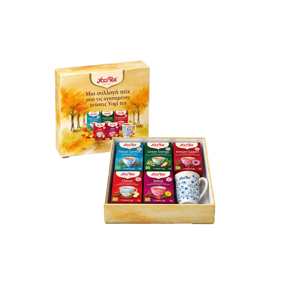 YogiTea Promo Συλλογή Mix 5x17 φακελάκια τσαγιού + Δώρο Κούπα 1 τεμάχιο
